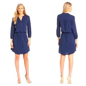 LILLY PULITZER Beckett Blouson Jersey Dress Womens Size Small Blue Preppy